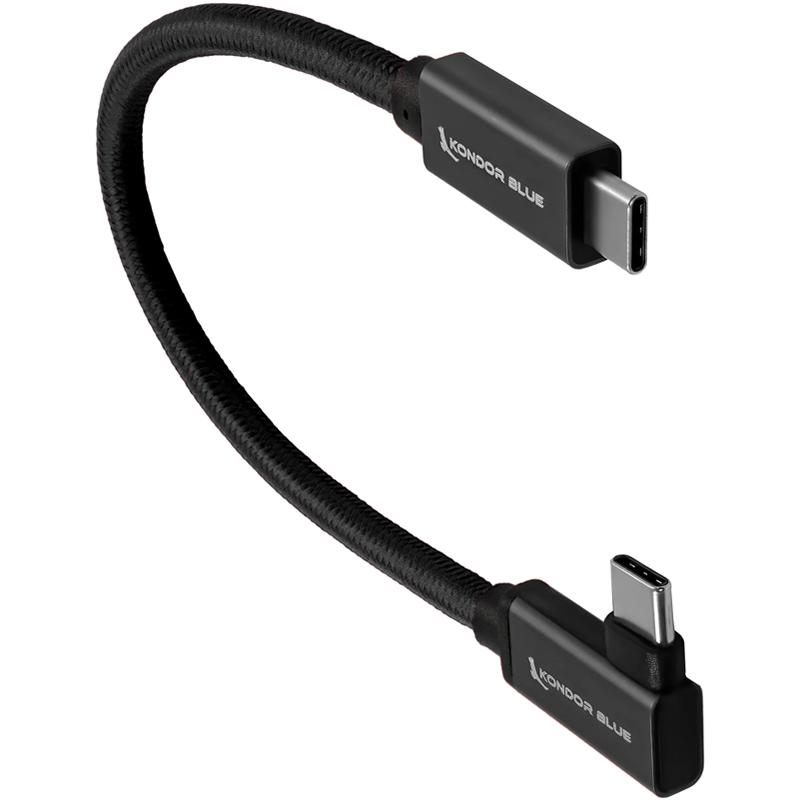 Kondor Blue USB C to USB C High Speed Cable for SSD Recording - Right Angle (8.5